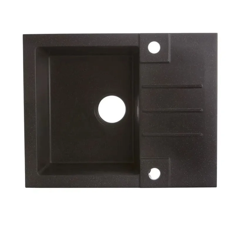 Virtuves izlietne Alveus Rock 30 S, granīts, 59.5 cm x 47.5 cm x 16 cm, melna krās.-pelēka krās.