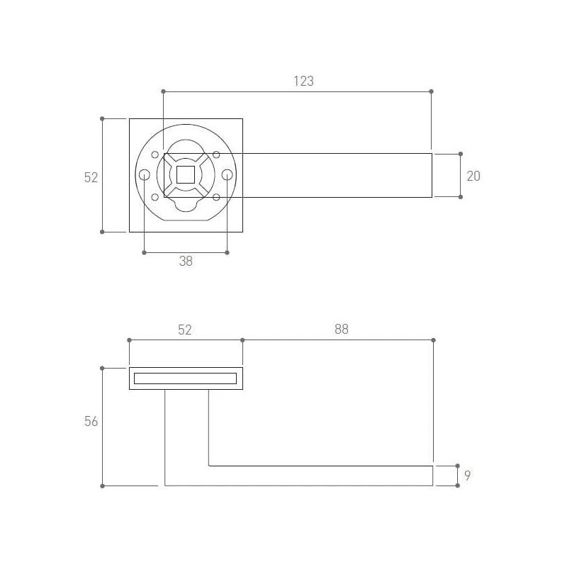 Iekšdurvju rokturis RUMBA, melns