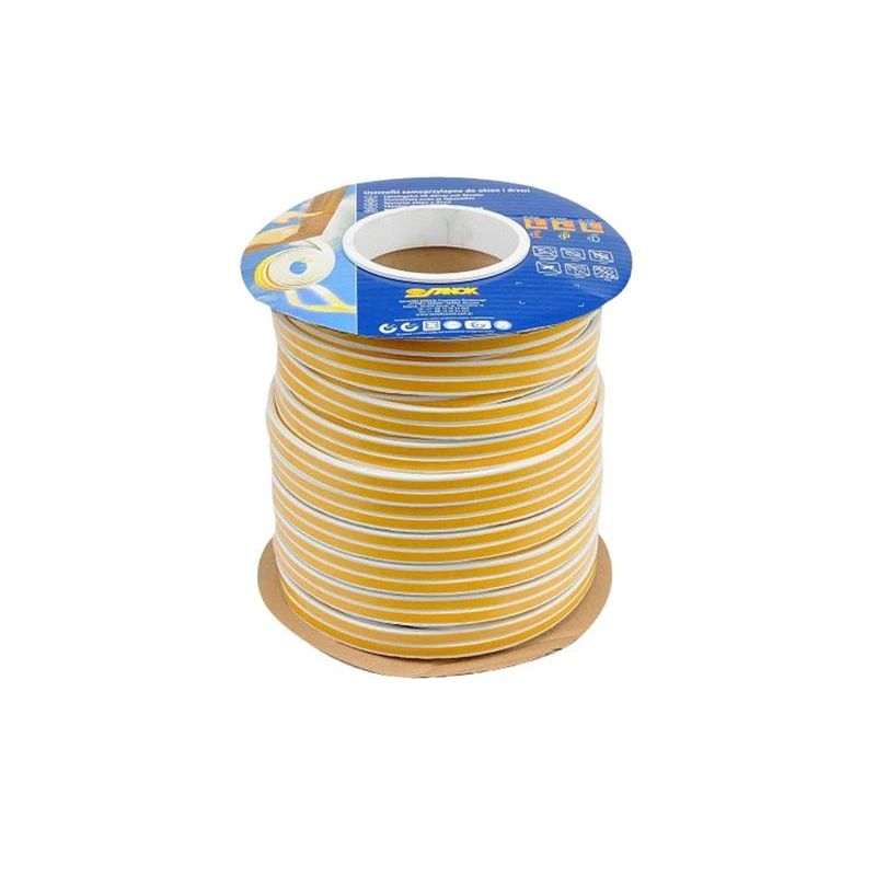 Blīvgumija dubultā P profils balts ,2x50m, m