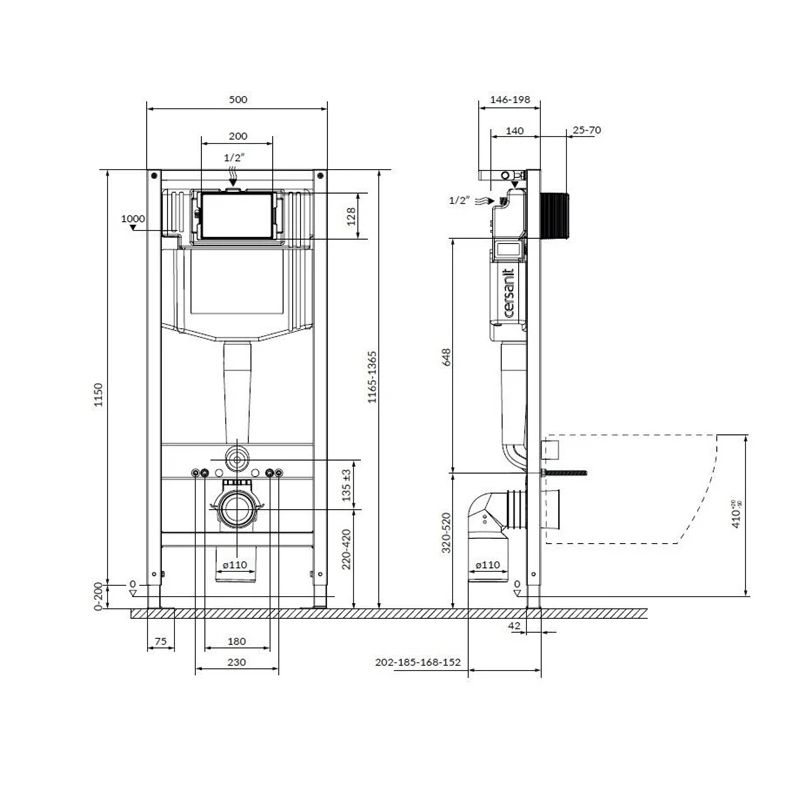 Piekarināmās tualetes komplekts Cersanit S701-777. 20x41 cm