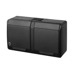 Dubultā kontaktligzda Elektroplast Hermes. Iezemēta rozete