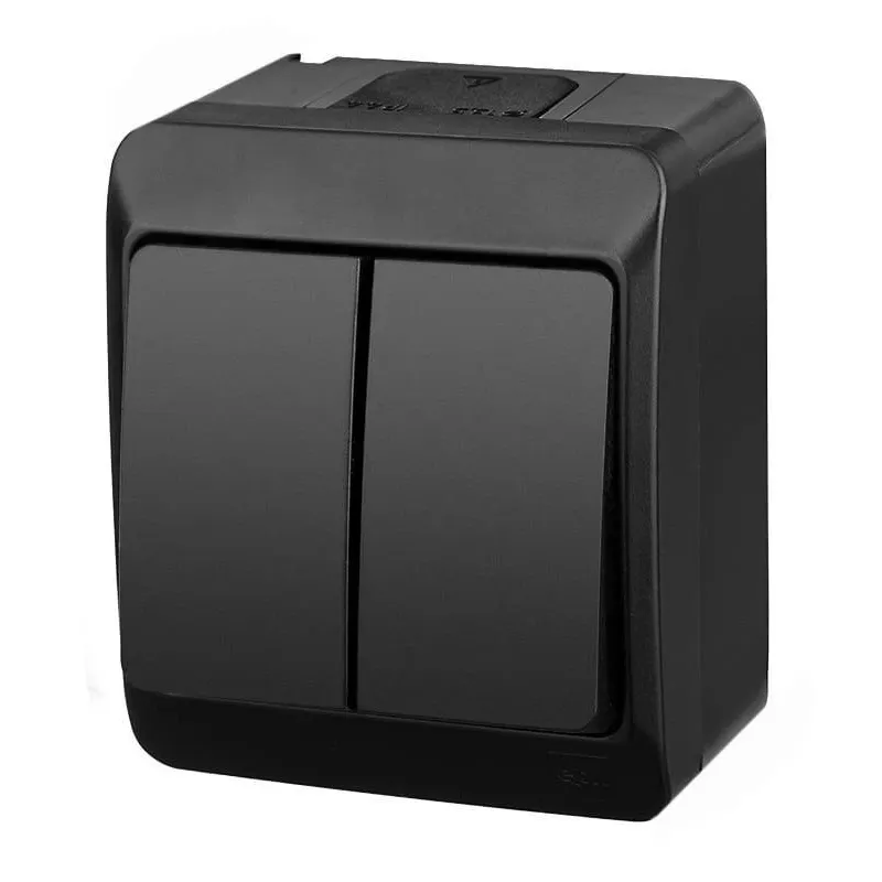 Slēdzis Elektro-Plast Hermes, 2 kl, melna