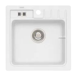 Virtuvinė plautuvė Alveus Niagara 20 11, granitas, 46.5 cm x 46.5 cm x 18 cm, balta sp.