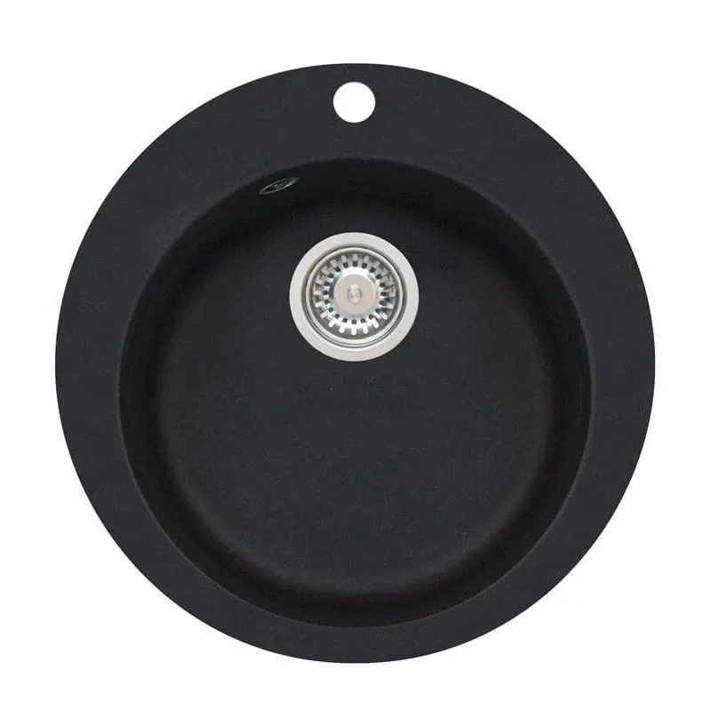 Virtuves izlietne Alveus Victoria 3321091, granīts, 50.5 cm x 50.5 cm x 20.6 cm, melna krās.-pelēka krās.