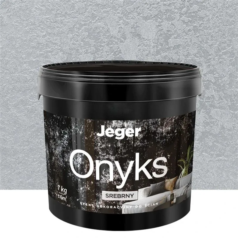 Dekoratyvinis tinkas, sienoms Jeger Onyks Silver, sidabro sp., 7 kg