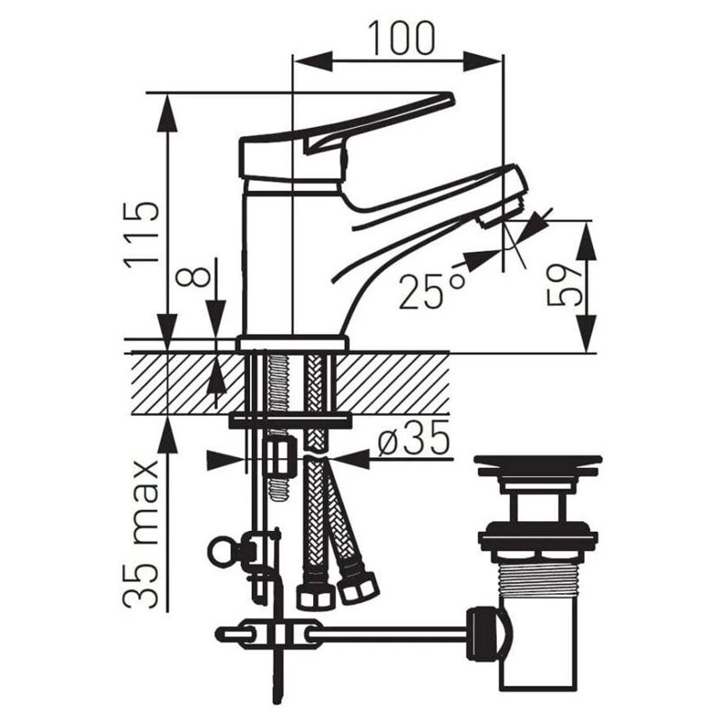 Izlietņu jaucējkrāns Ferro Deco. hroma
