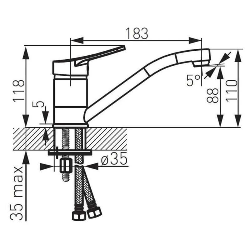 Izlietņu jaucējkrāns Ferro Deco. hroma