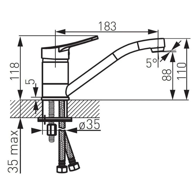 Izlietņu jaucējkrāns Ferro Deco. hroma