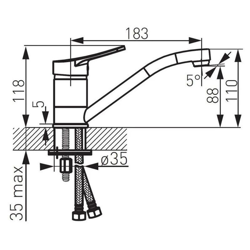 Izlietņu jaucējkrāns Ferro Deco. hroma
