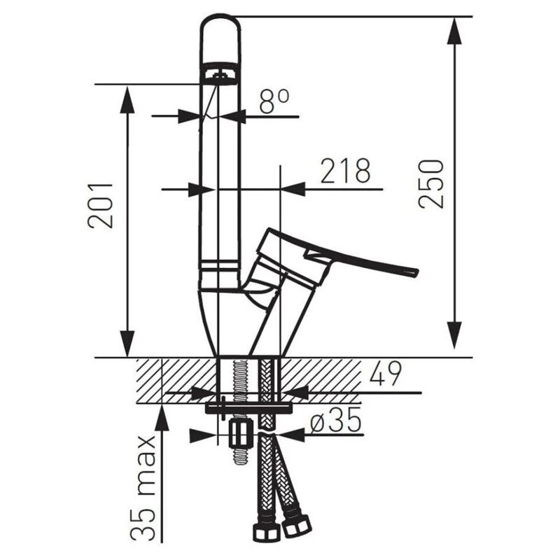 Virtuves jaucējkrāns Ferro Deco. hroma