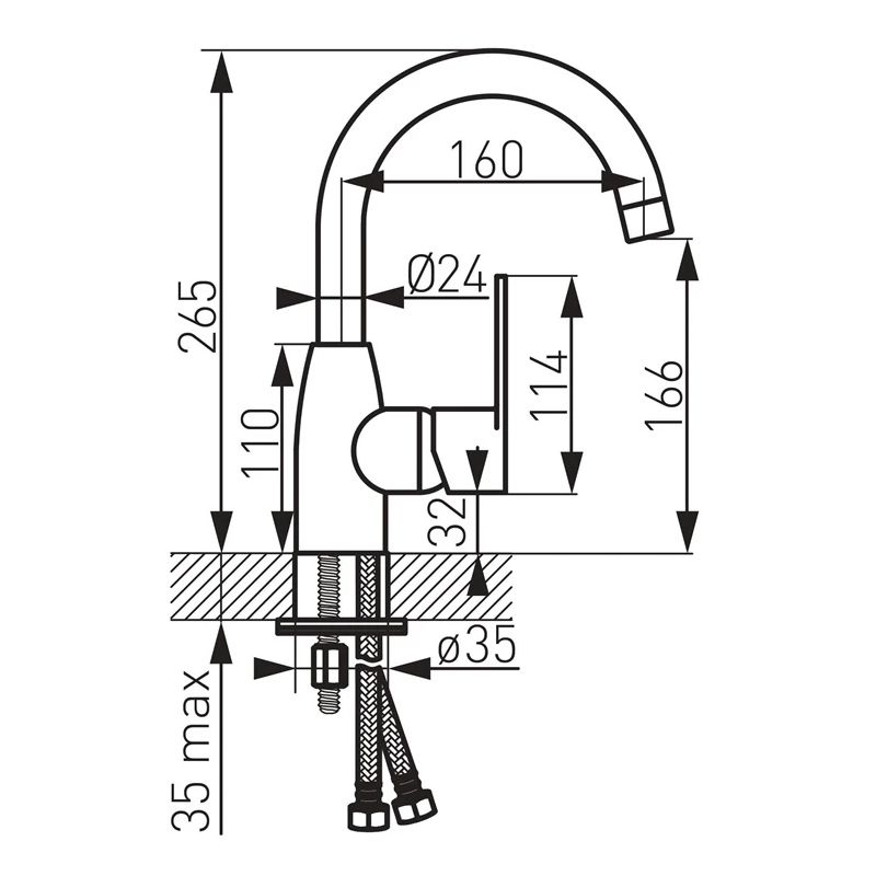 Izlietņu jaucējkrāns Ferro Cordoba BCD2A. hroma
