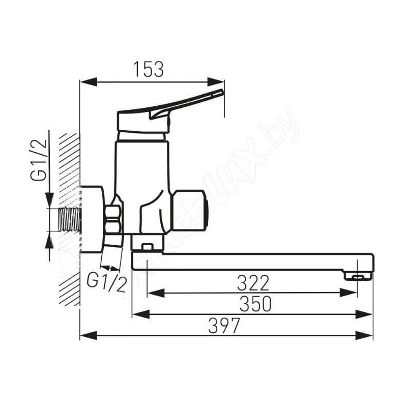 Vannas jaucējkrāns Ferro Deco. hroma