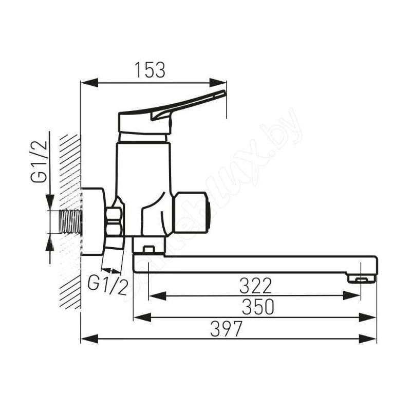 Vannas jaucējkrāns Ferro Deco. hroma