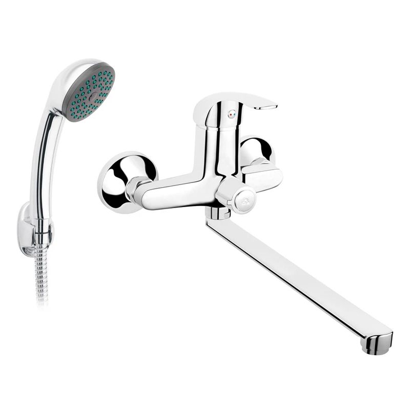 Vannas maisītājs ar garu izliektu kaklu un dušas komplektu Elba BEL55A