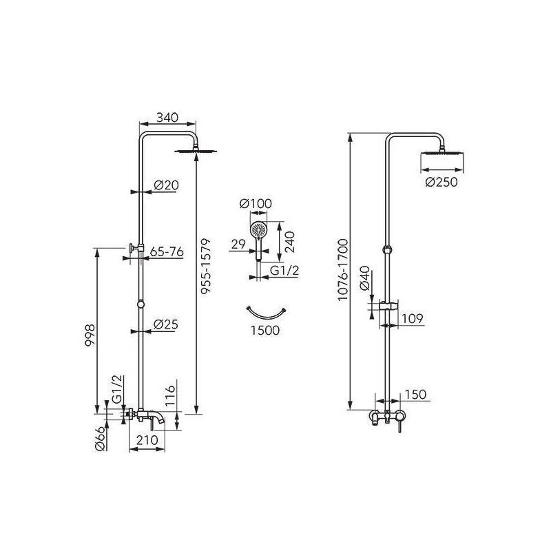 Dušas komplekts Ferro Fiesta NP79-BFI13U