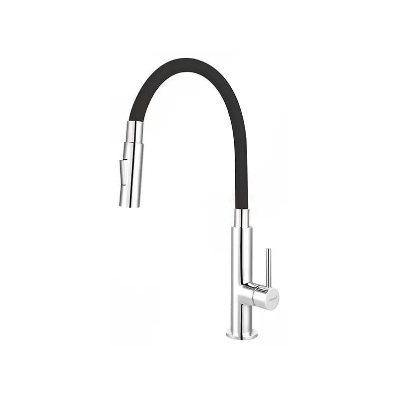 Virtuves jaucējkrāns Ferro Zorba Slim 2F BZA43B, melna krās.-hroma krās.