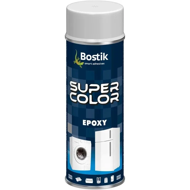 Krāsu aerosoli Bostik Super Color Epoxy, preču zīmes, balta, 0.4 l