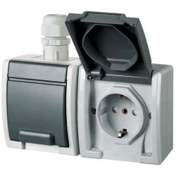 Divvietīga kontaktligzdas ELEKTRO-PLAST AQUANT. IP65