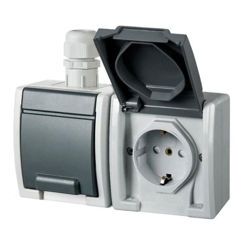 Divvietīga kontaktligzdas ELEKTRO-PLAST AQUANT. IP65