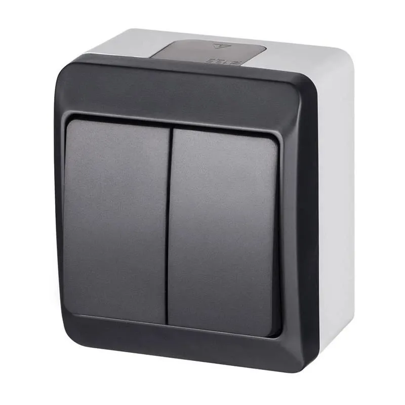 Slēdzis Elektro-Plast Hermes 0332-07 Switch White-Anthracite