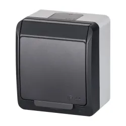 Pistikupesa Elektro-Plast Hermes 0324-07, maandusega, IP44, antratsiit v.-valge v.