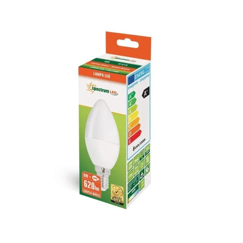 Spuldze Spectrum LED, B38, 3000 °K, E14, 8 W, 710 lm
