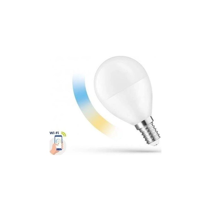 Viedā led spuldze. p45. smart wifi. 5w. e14. cct+dim. fr