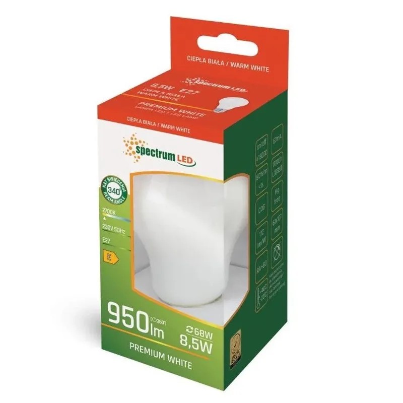 Spuldze LED E27 A60 8.5W 2700K 950lm FR