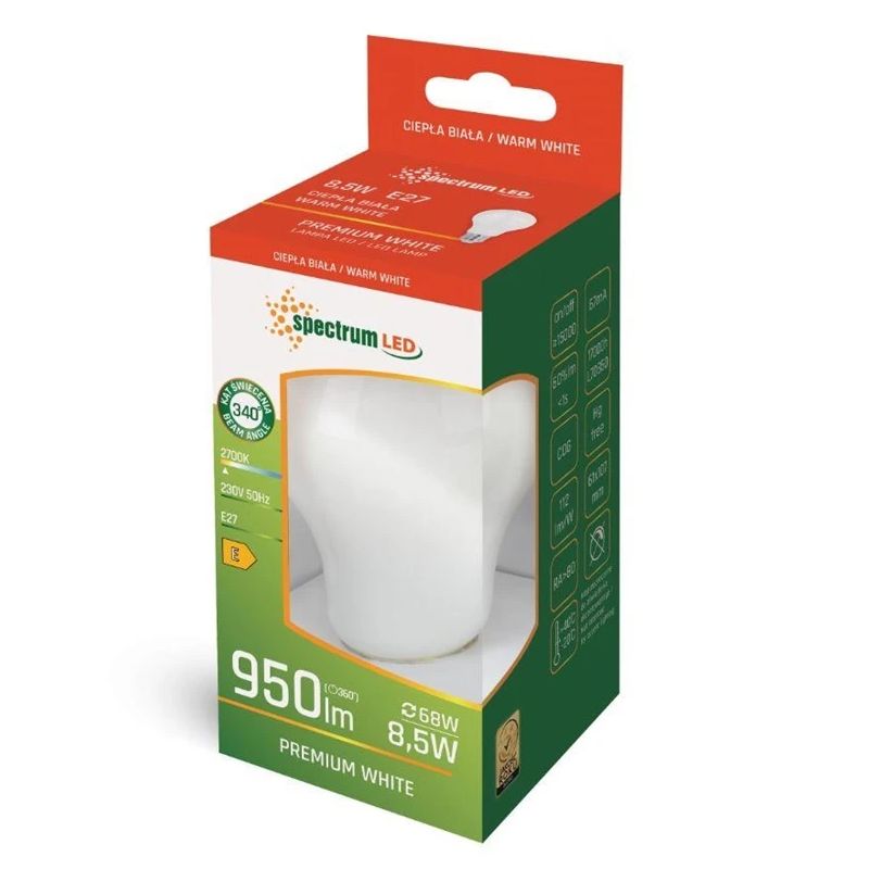 Spuldze LED E27 A60 8.5W 2700K 950lm FR