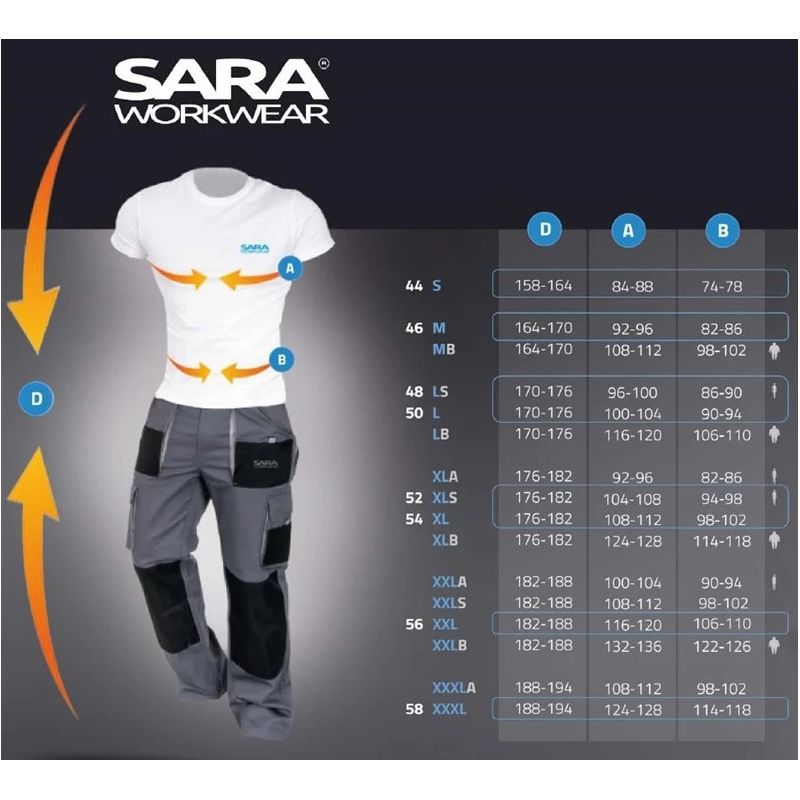 Darba puskombinezons Sara Workwear. zila. L izmērs