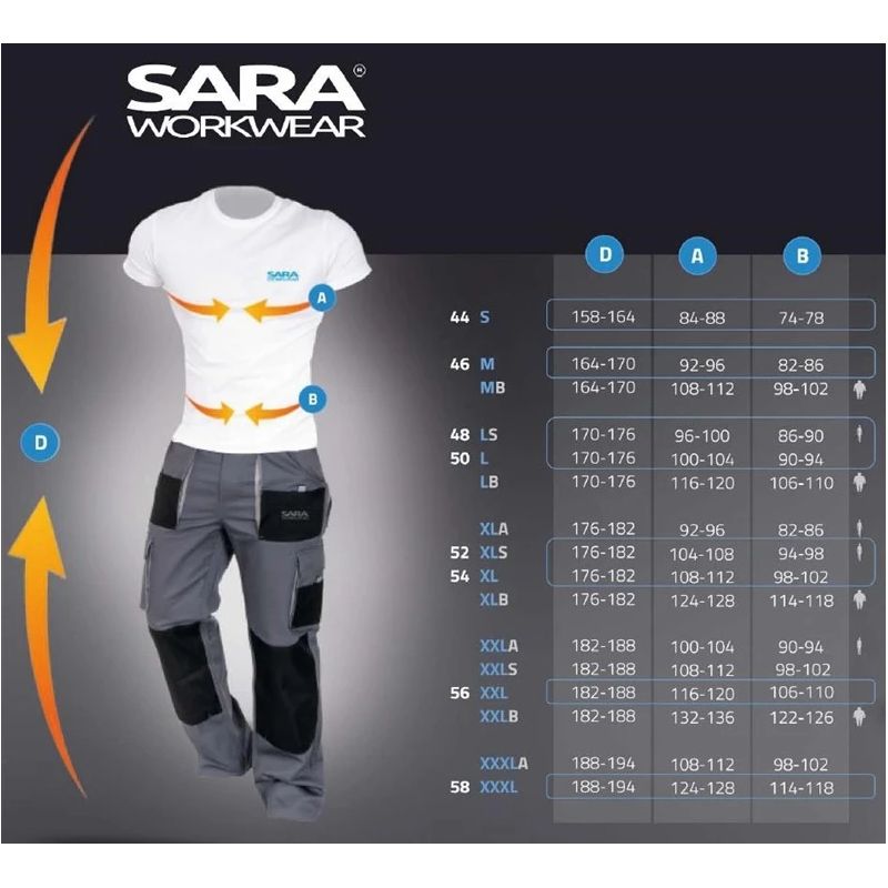 Darba puskombinezons Sara Workwear. zila. XXL izmērs