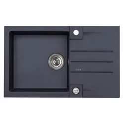 Кухонная мойка Alveus Rock 130 91, гранит, 78 см x 48 см x 18 см, черный цв.