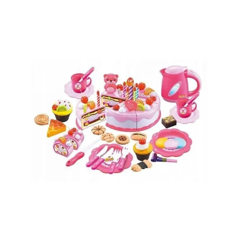 Rotaļu virtuves piederumi, kūku komplekts EcoToys Birthday Set, daudzkrāsaina