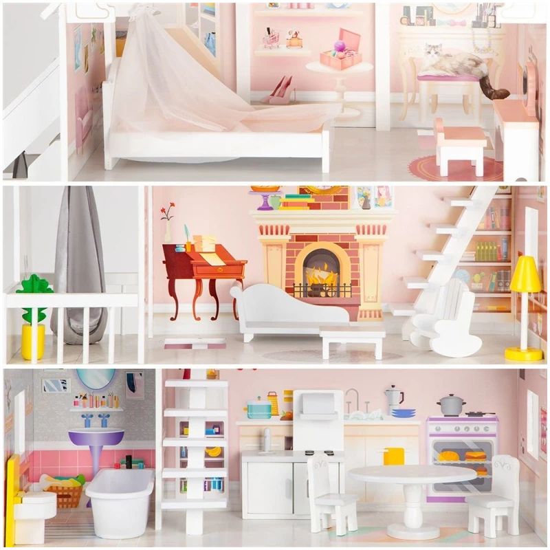 Leļļu māja EcoToys XXL Residence White