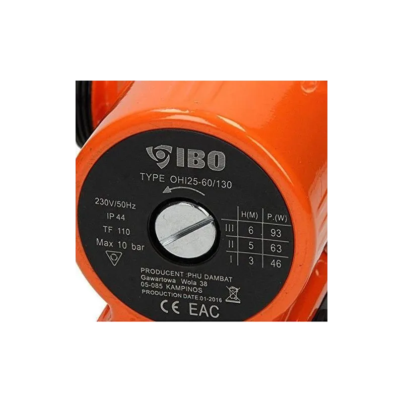 Cirkulācijas sūknis IBO OHI 25-60, 130 mm, 46 - 93 W