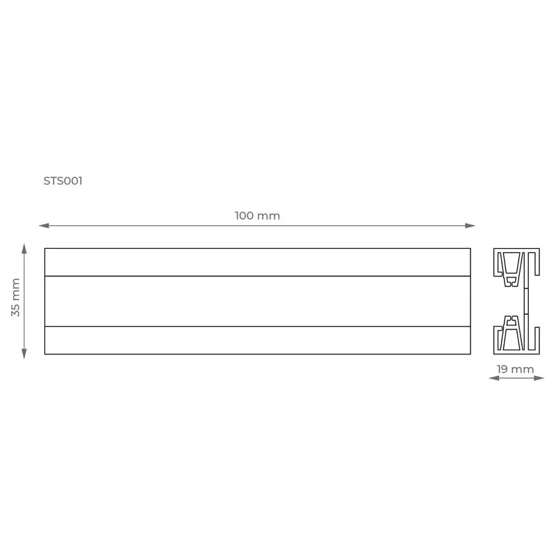 Sliede sliežu sistēmai DPM X-Line STS001W, -, 0