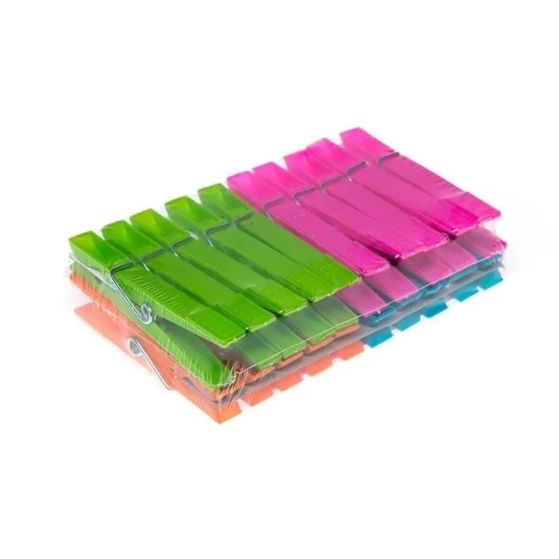 Veļas saspraudes 9600, 12 cm x 7 cm, plastmasa, 20 gab., ,krāsa-dizains tiek izvēlēts nejauši,