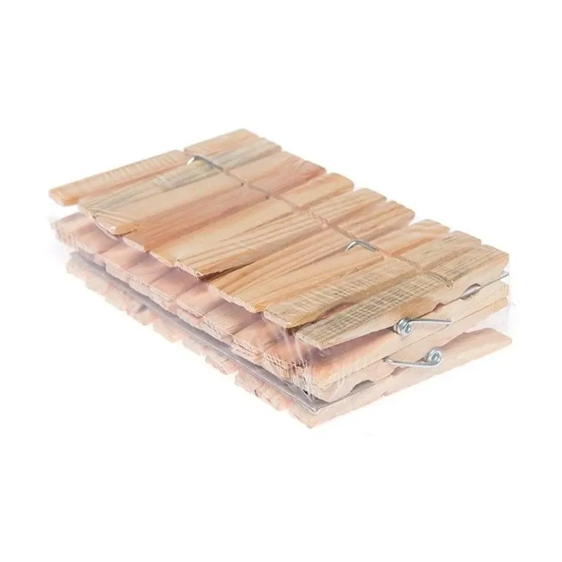 Veļas saspraudes Z029, 12 cm x 7 cm, koks, 20 gab., brūna krās.