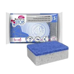 Губка для чистки Bacteria Stop, синий цв.-серый цв., 5 шт.