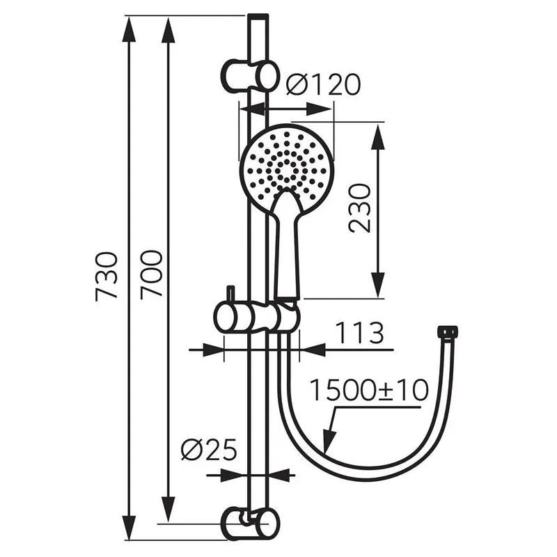 Shower set phila n375bl-b black