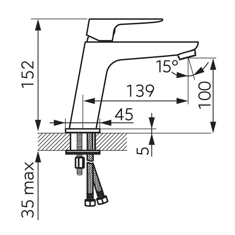 Izlietņu jaucējkrāns Ferro BLP2EA. hroma