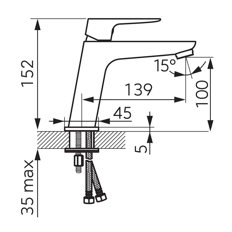 Izlietņu jaucējkrāns Ferro Lippi Ecologica, hroma