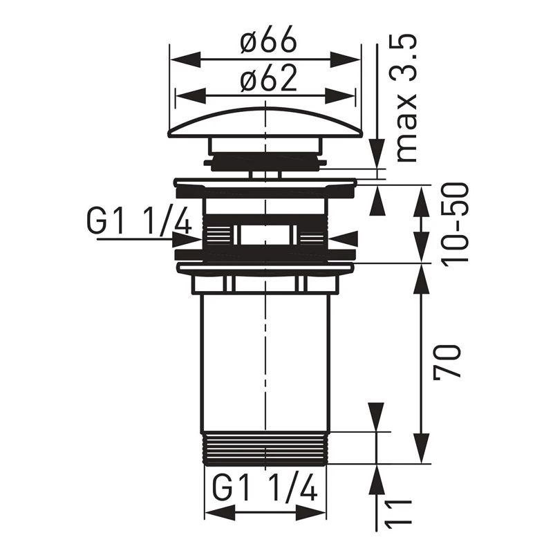 Vārsts Ferro S285G. 6.6 cm