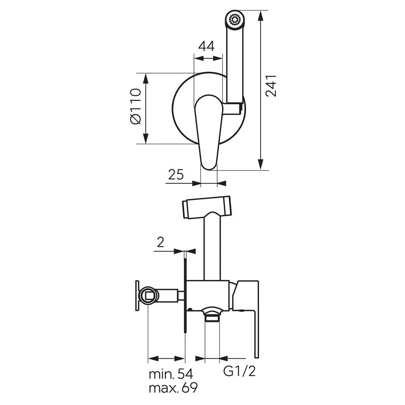 Bidē jaucējkrāns Ferro CORDOBA BCD66P. hroma