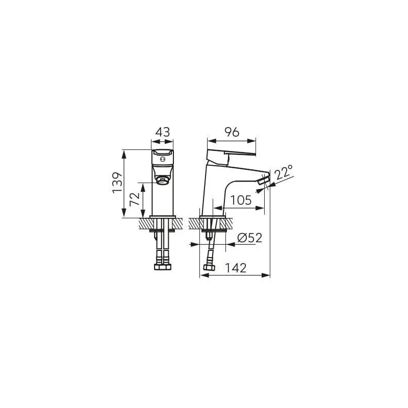 Izlietņu jaucējkrāns Ferro BNT2, hroma