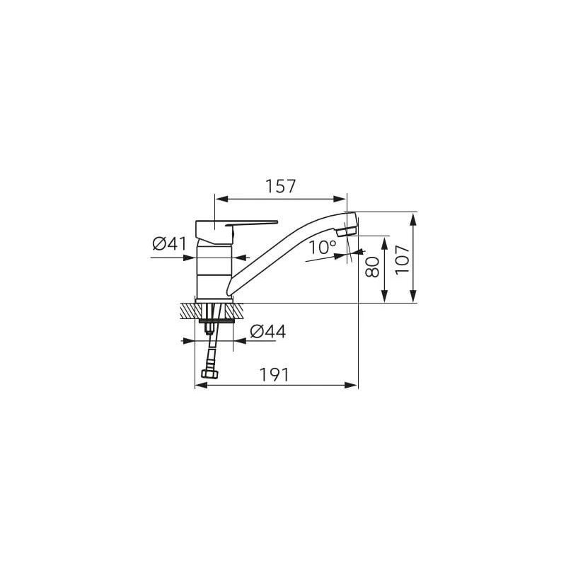 Izlietņu jaucējkrāns Ferro BNT2ABL. melna