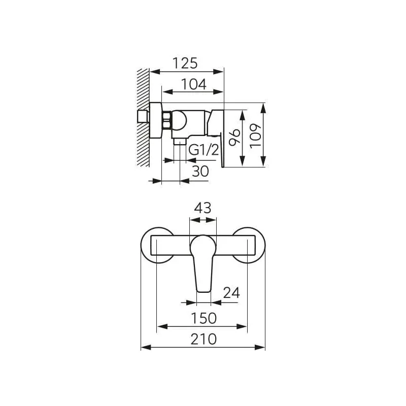 Dušas jaucējkrāns Ferro BNT7BL, melna