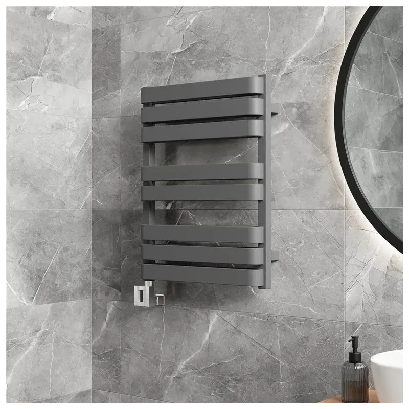 Elektriskais dvieļu žāvētāja stienis Terma Warp T Bold, metāliski pelēks, 50 cm x 65.5 cm, 400 W