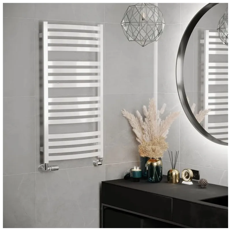 Ar ūdeni apsildāms dvieļu žāvētāja stienis Terma D01, ral 9016 krās., 50 cm x 96 cm, 500 W