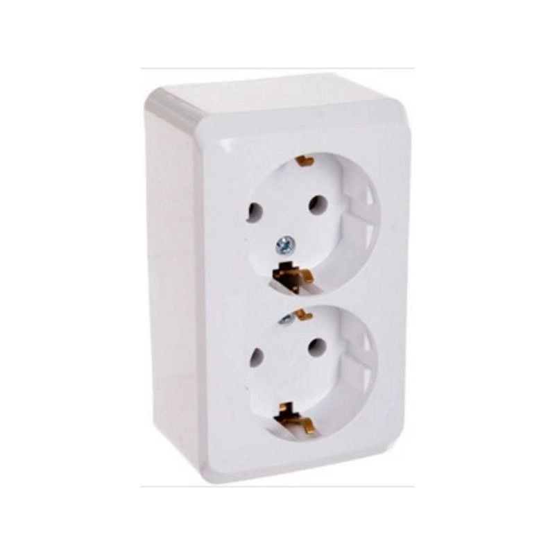 Divvietīga kontaktligzdas SCHNEIDER PRIMA, balta krāsa